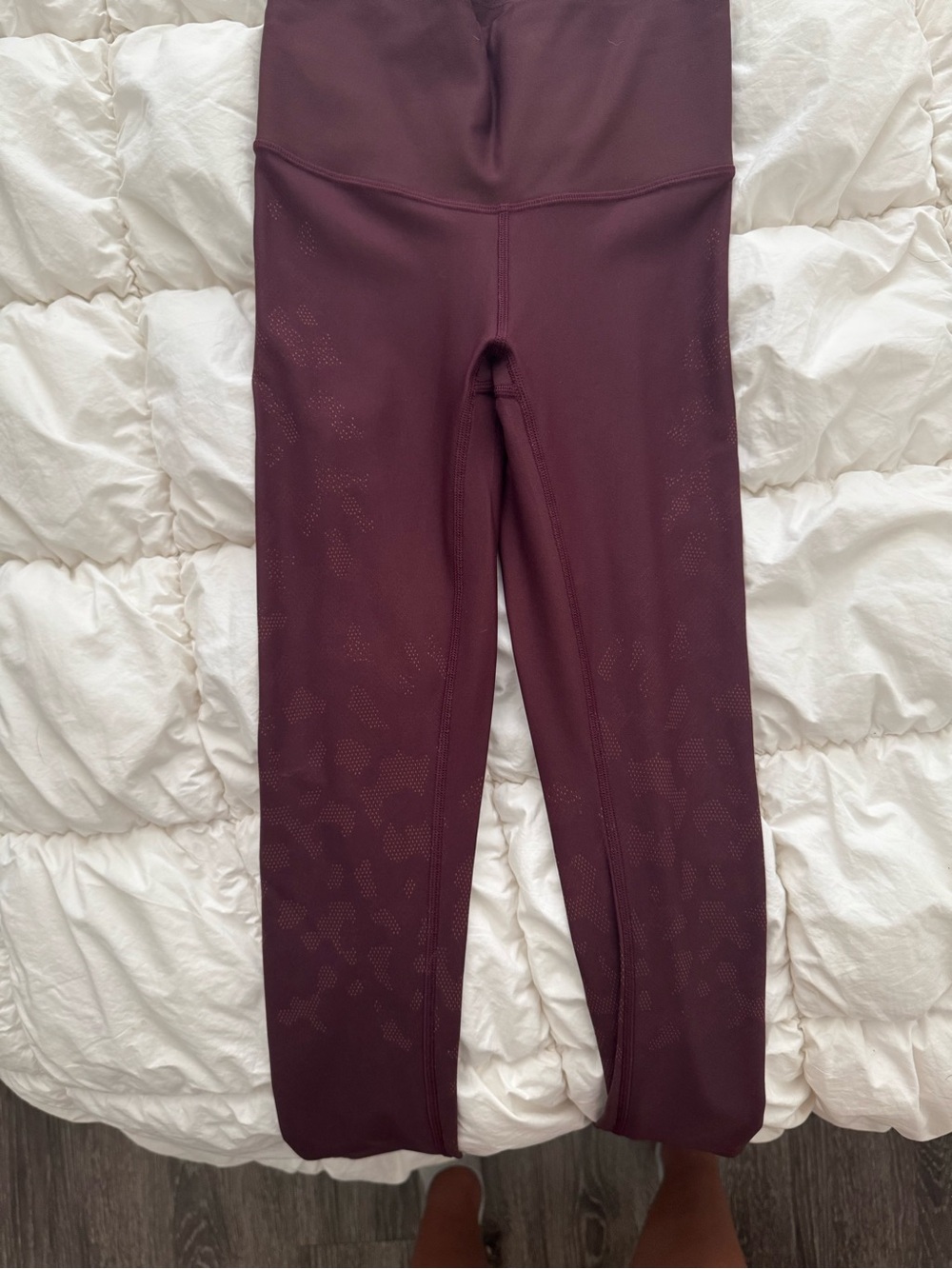 lululemon athletica Maroon Performance Leggings with a design